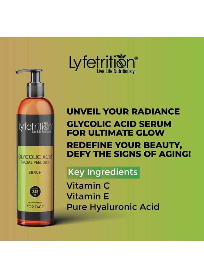 Lyfetrition Glycolic Acid/AHA 30% Renewal Serum, infused with Vitamins C & E for Skin Brightening, Exfoliating Serum Works for Dark Spots, Acne, and Reduces Fine Lines & Wrinkles - (12 Fl Oz) - Image 2